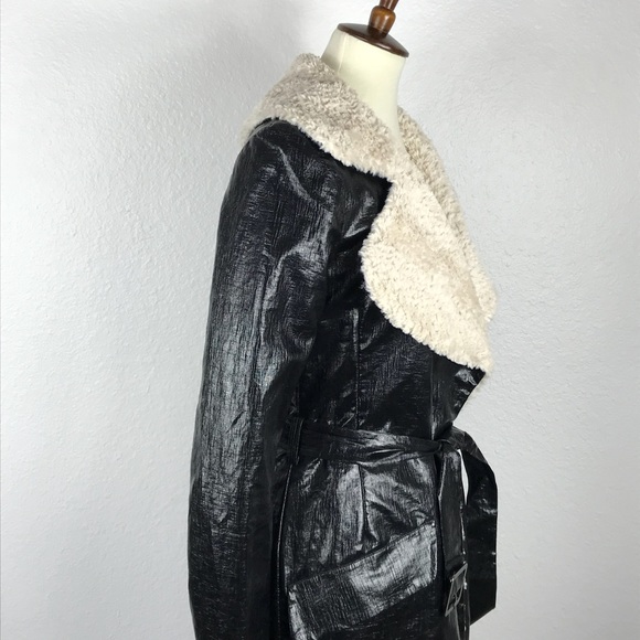 L'Agence Black Fully Lined Side Pocket Belted Coat - Picture 5 of 8